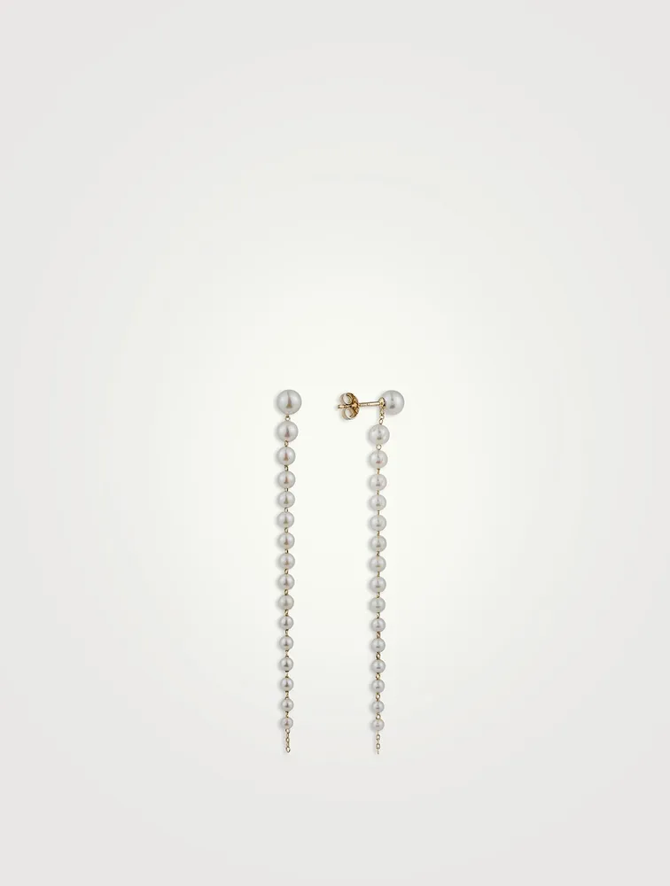 Sea Of Beauty 14K Gold Cascading Pearl Earrings