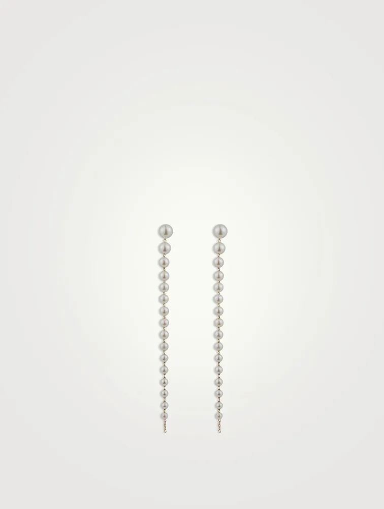 Sea Of Beauty 14K Gold Cascading Pearl Earrings