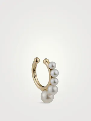 Sea Of Beauty 14K Gold Cascading Pearl Ear Cuff