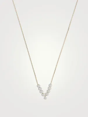 Sea Of Beauty 14K Gold Pierced Diamond And Multi Pearl Necklace