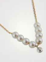 Sea Of Beauty 14K Gold Pierced Diamond And Multi Pearl Necklace
