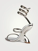 Symphony Mirrored Leather Wedge Sandals