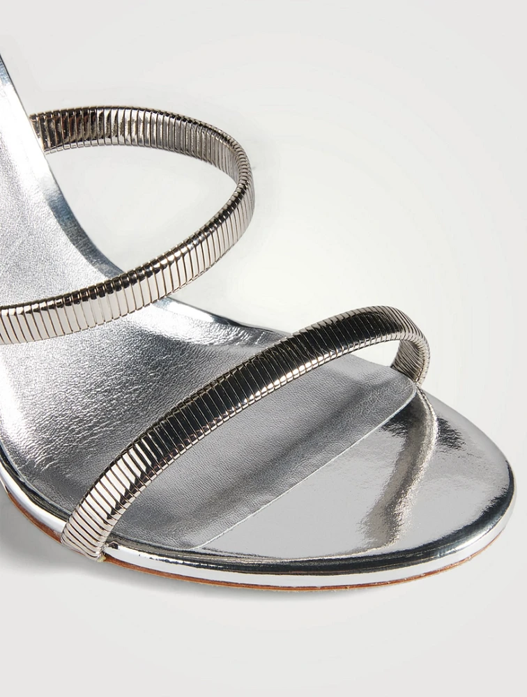 Symphony Mirrored Leather Wedge Sandals
