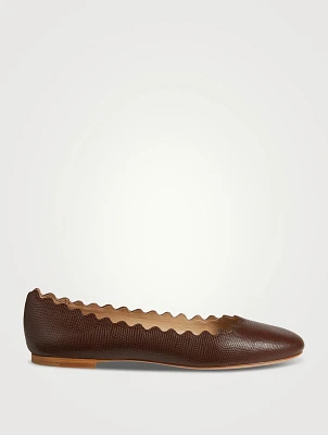 Lauren Embossed Leather Ballet Flats