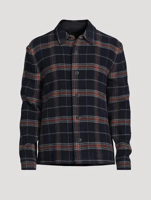 Plaid Wool-Blend Shirt Jacket