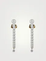 Large Sea Of Beauty Pearl Hoop Earrings With Diamonds