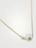 Sea Of Beauty 14K Gold Kissing Double Akoya Pearl Necklace