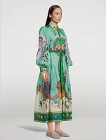 Evergreen Printed Shirt Midi Dress