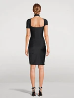 Asymmetric Draped Jersey Mini Dress