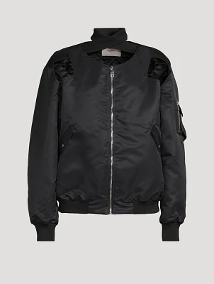 Cut-Out Twisted Bomber Jacket