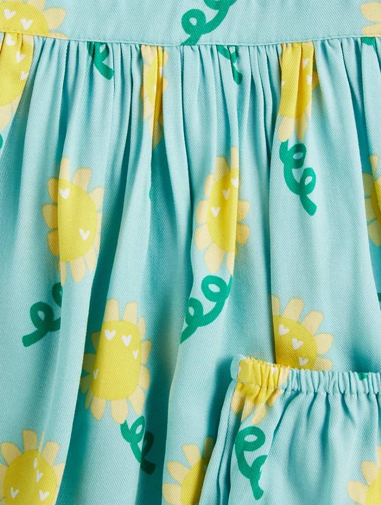 Sleeveless Dress and Bloomers Set Sunflower Print