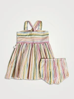 Cotton Dress And Bloomers Set