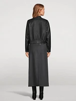 Noelia Perforated Leather Bomber Jacket