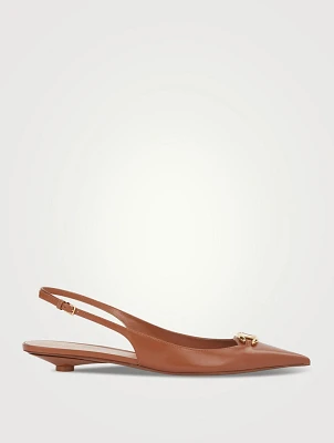 The Bold Edition VLOGO Leather Slingback Flats