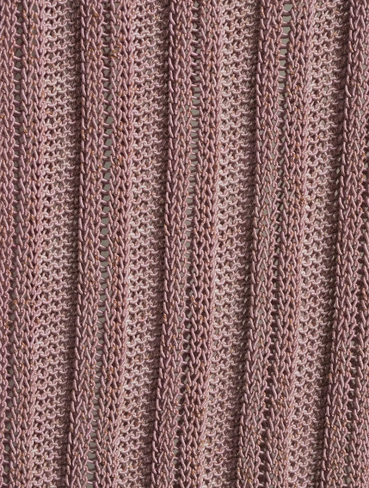 Side-Tie Knit Midi Skirt