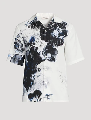 Dutch Flower Silk Short-Sleeve Shirt