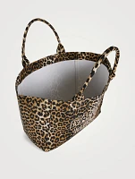 XXL Canvas Tote Bag In Leopard Print