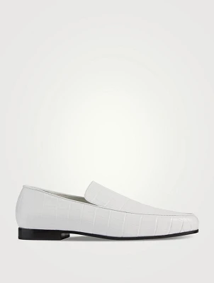 The Oval Croc-Embossed Leather Loafers