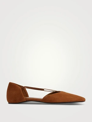 The T-Strap Suede Flats