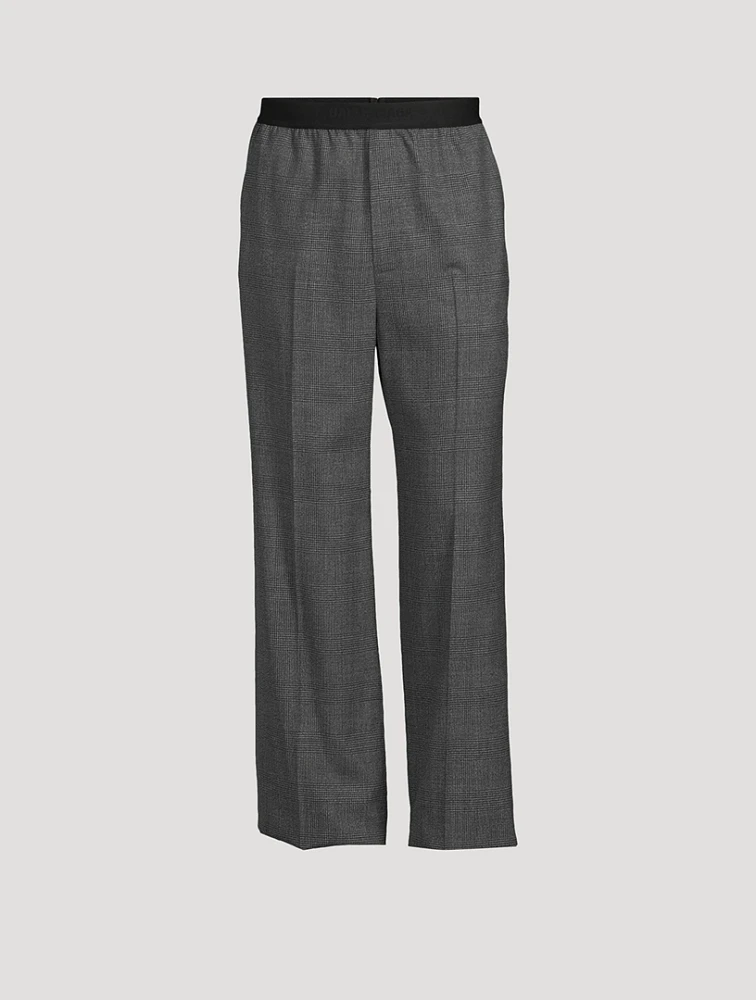 Wool Relaxed Pants With Elastic Waist