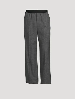 Wool Relaxed Pants With Elastic Waist