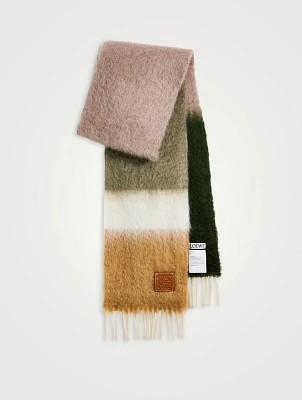 Mohair And Wool Striped Scarf