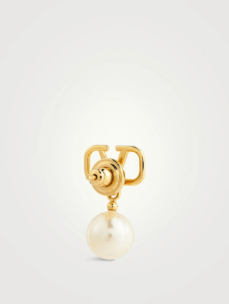 VLogo Pearl Drop Earrings