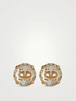 VLOGO Crystal Stud Earrings