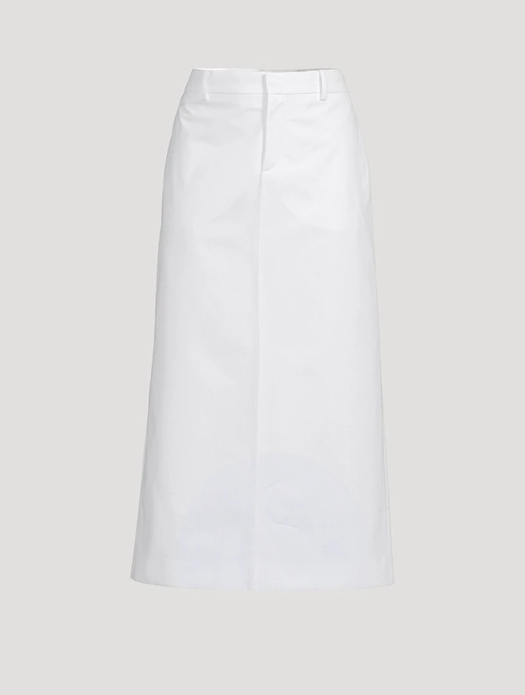 Compact Poplin Midi Skirt