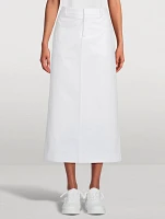 Compact Poplin Midi Skirt