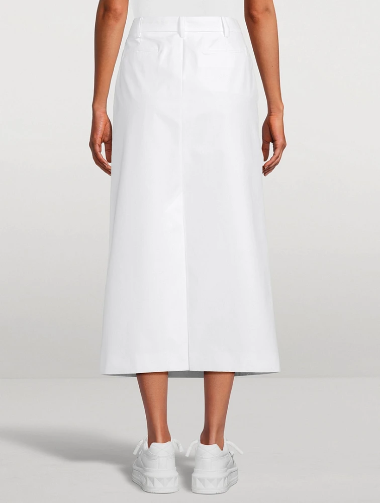 Compact Poplin Midi Skirt