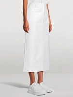 Compact Poplin Midi Skirt