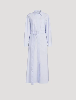 Belted Poplin Shirt Dress