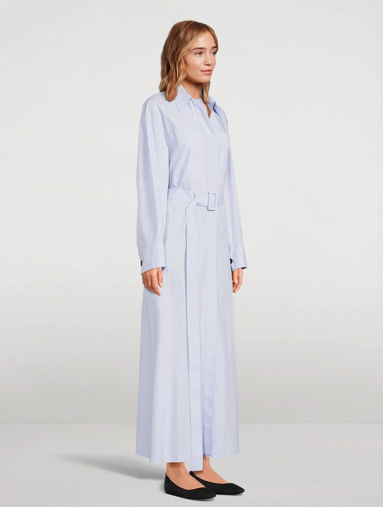 Belted Poplin Shirt Dress