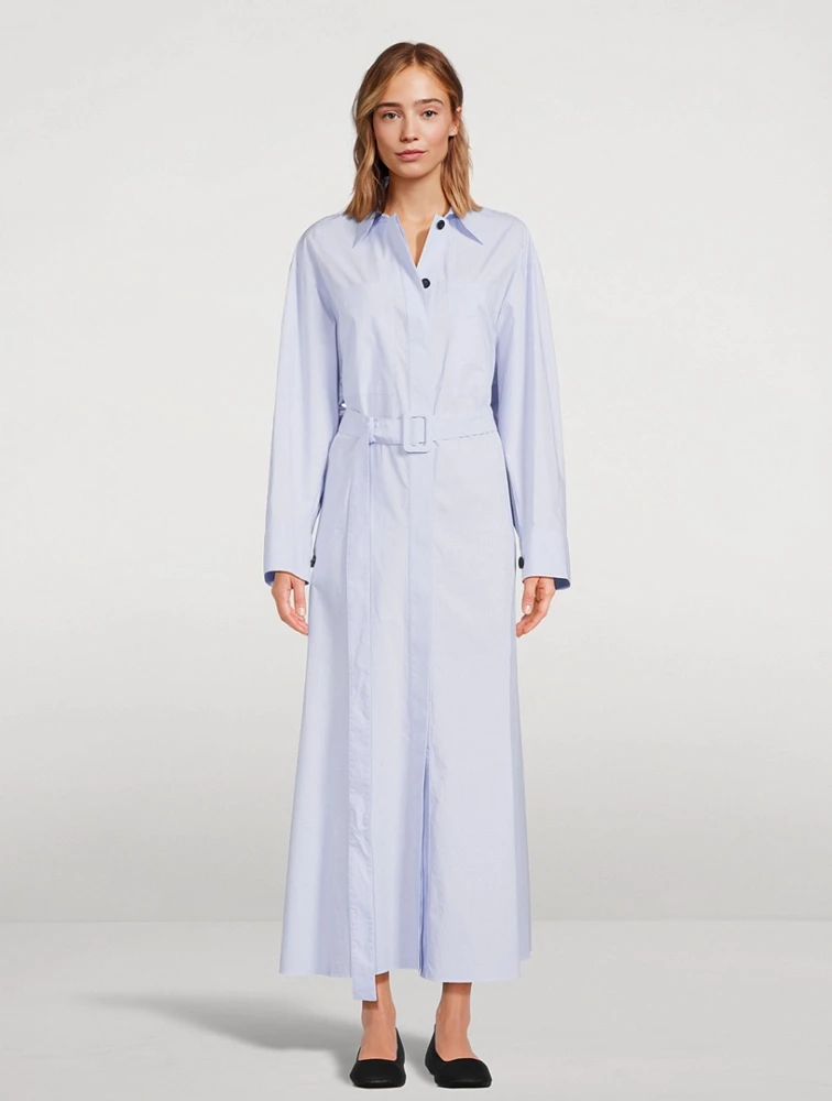 Belted Poplin Shirt Dress