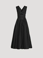 Cut-Out Poplin Midi Dress