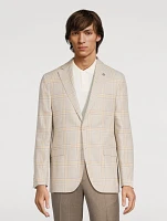 Midland Wool Silk And Linen Jacket Plaid Print