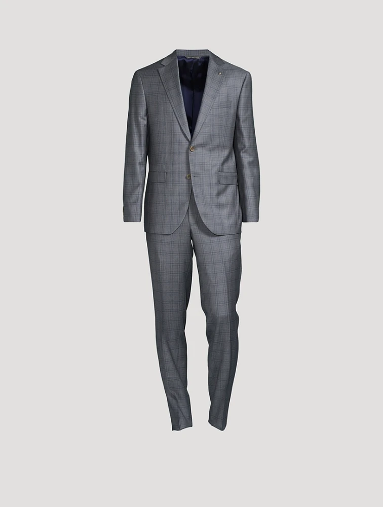 Wool Two-Piece Suit Plaid Print