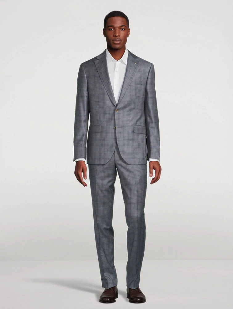 Wool Two-Piece Suit Plaid Print