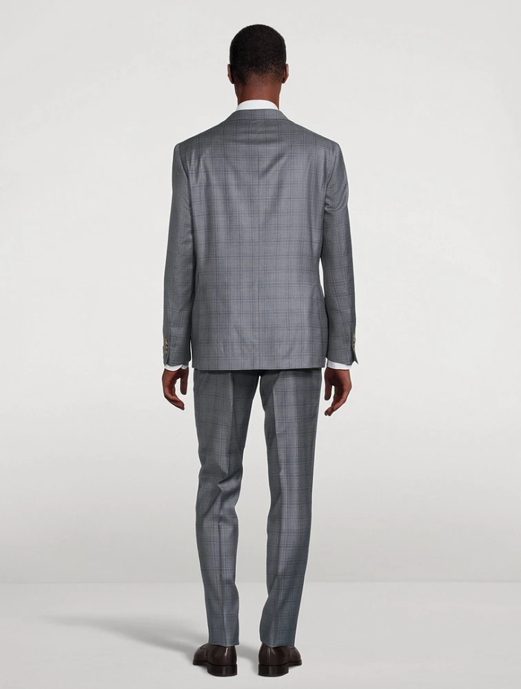 Wool Two-Piece Suit Plaid Print