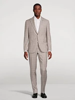 Wool Two-Piece Suit Windowpane Print