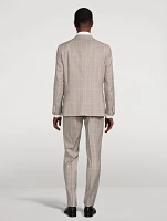 Wool Two-Piece Suit Windowpane Print