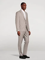 Wool Two-Piece Suit Windowpane Print