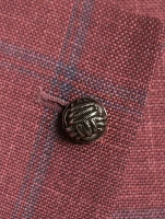 Hampton Wool Silk And Linen Stretch Jacket Windowpane Print