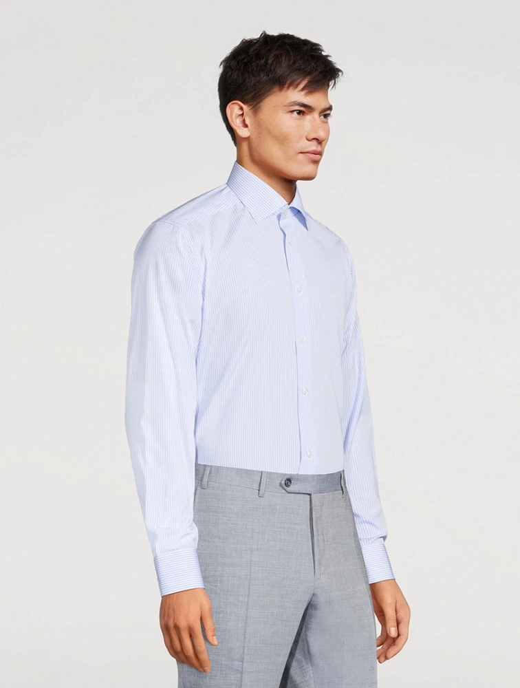 Slim Fit Bengal Striped Elevated Poplin Shirt