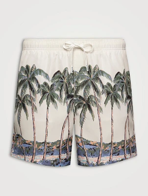 Palm Tree Print Swimming Shorts