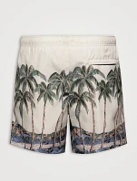 Palm Tree Print Swimming Shorts