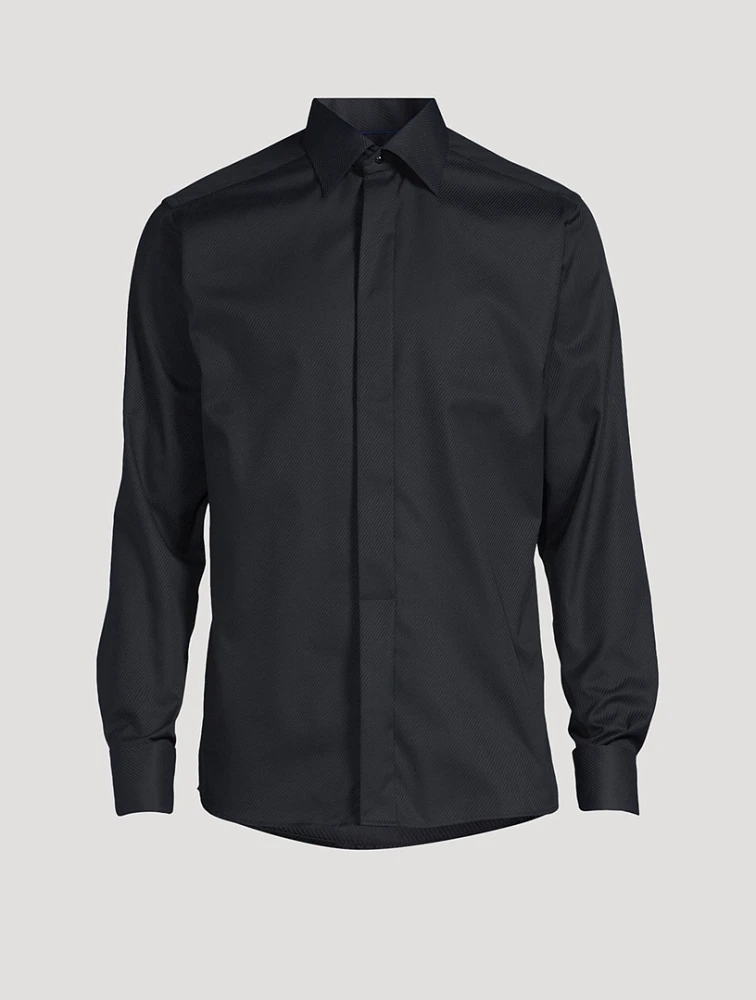 Slim Fit Twill Textured Evening Shirt