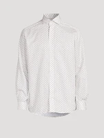 Contemporary Fit Geometric Print Cotton Linen Shirt