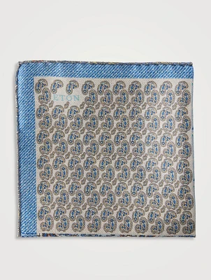 Paisley Print Silk Pocket Square